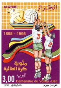 Centenaire de la création du volley-ball (Timbre poste Algérie)