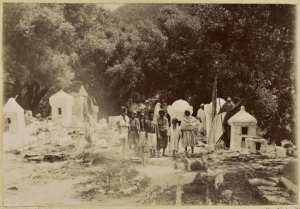Cimetière arabe (vallée de l'Oued-el-Kébir, Blida 1894) (Image de propagande coloniale)