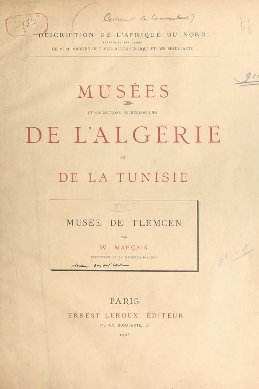 Musée de Tlemcen par William Marçais