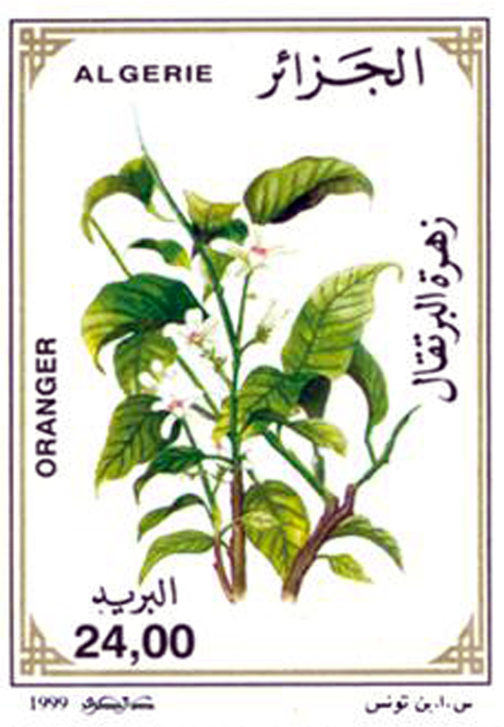 زهور الأشجار المثمرة طابع بريدي الجزائر