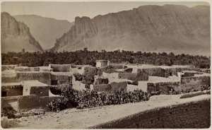 Sortie sud du défilé d'El Kantara (Image de propagande coloniale)