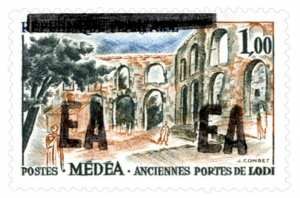 Timbres de France surchargés «EA» en procédé typographique (Timbre poste Algérie)