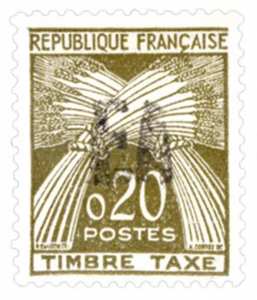 Timbres-taxes de France surchargés Etat Algérien «EA» avec tampon à main ou en procédé typographique (Timbre poste Algérie)