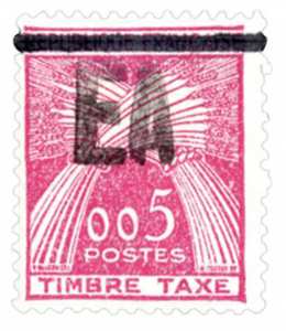 Timbres-taxes de France surchargés Etat Algérien «EA» avec tampon à main ou en procédé typographique (Timbre poste Algérie)