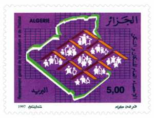 4e Recensement général de la population et de l’habitat (Timbre poste Algérie)
