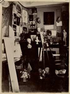 [Atelier de peinture. Pièce du logement du commandant de la division de Constantine '] (Image de propagande coloniale)