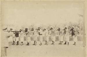 1891. Touggourt. (Les maghzens. exercices de tir) (Image de propagande coloniale)