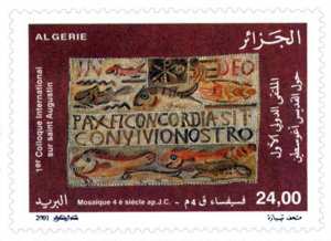 1er Colloque international sur le philosophe algérien Augustin (Timbre poste Algérie)