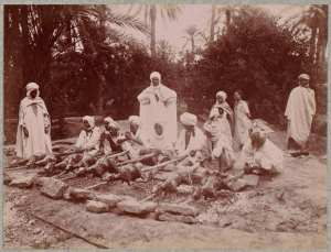 Sidi-Okba. Le méchoui (Image de propagande coloniale)