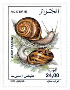 Escargots (Timbre poste Algérie)
