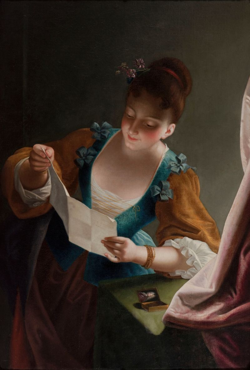 Jeune femme lisant une lettre