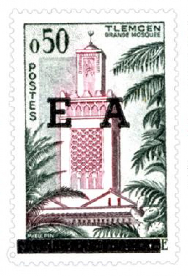 Timbres de France surchargés «EA» en procédé typographique (Timbre poste Algérie)