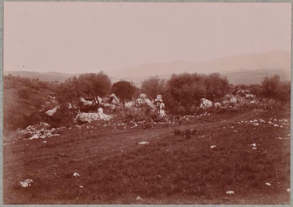 Hammam-Meskoutine. Ruines d'un établissement thermal du temps des Romains (Image de propagande coloniale)