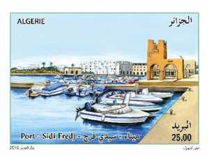 Le Port de Sidi Fredj (Timbre poste Algérie)