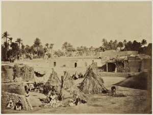 Gourbis nègres (Biskra) (Image de propagande coloniale)