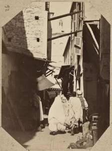 Une rue de la Casbah d'Alger (Image de propagande coloniale)