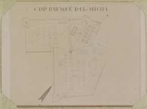 Le camp baraqué d'El Aricha (Image de propagande coloniale)