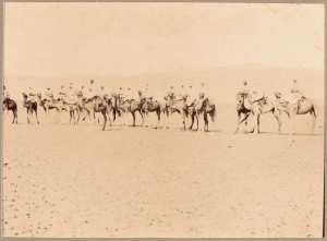 Un poste de méharistes [mission Flamand'] (Image de propagande coloniale)