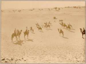 [La mission Flamand-Pein quitte Hassi-Inifel le 11 décembre 1899] (Image de propagande coloniale)