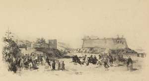 [Alger]. Esplanade de Bab-el-Oued ou place des Troglodites (Image de propagande coloniale)