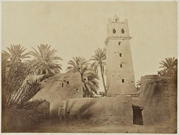 Sidi Mohamed Moussa, mosquée dans le village de Mecid (Vieux-Biskra) (Image de propagande coloniale)