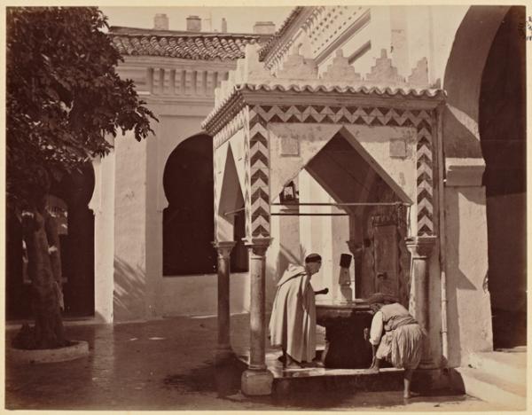 Intérieur de la mosquée d'Alger [Djemâa El Kébir] (Image de propagande coloniale)