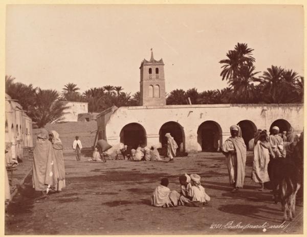 Biskra. Marché arabe (Image de propagande coloniale)