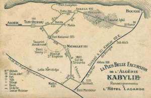 Carte de la Kabylie début XXème siècle