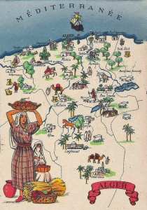 Carte touristique Algérie vers 1920