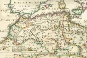 Carte du Royaume d'Alger par : jan janussarius, Navigateur et cartographe hollandais, 1650.