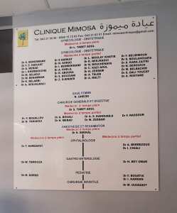 Planning de la Clinique Mimosa - Tlemcen