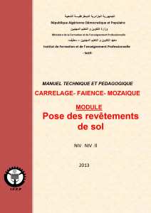 دليل المتربص BTP.MTPS CARRELAGE-FAIENCE-MOZAIQUE ( Pose des revêtements de sol )N2.2013