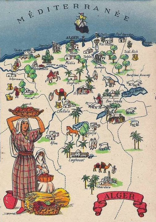 Carte touristique Algérie vers 1920