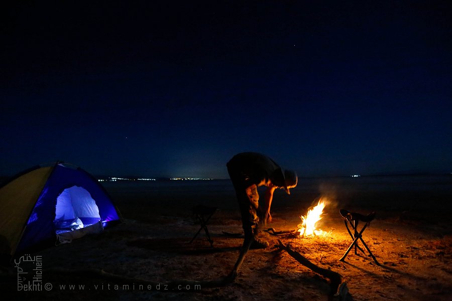 Bivouac au bord de la grande Sebkha d'Oran