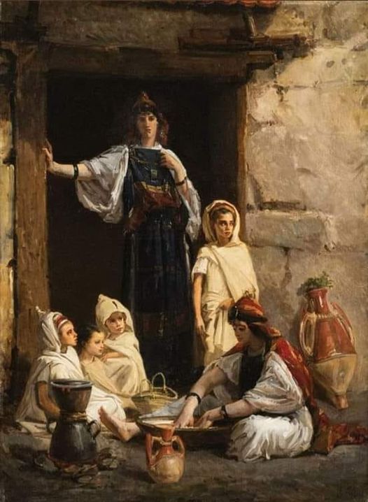 Le tableau « Femmes kabyles  préparant du couscous »