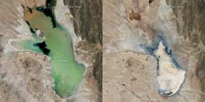 Planète (Bolivie/Amérique du Sud) - Le lac Poopó entre 2013 et 2016