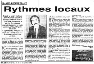 Hamid Benmeziane Rytmes locaux