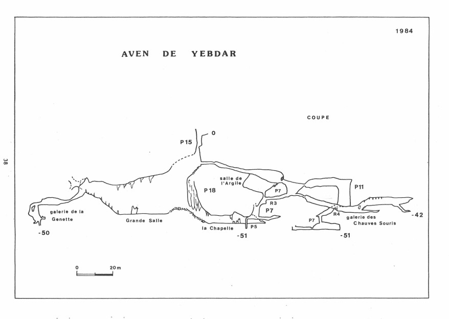 Schéma du plan de la grotte de Ain Fezza