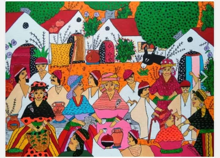 رسمة تعود لقرية في منطقة القبايل بين الفترتين1830-1900 م.