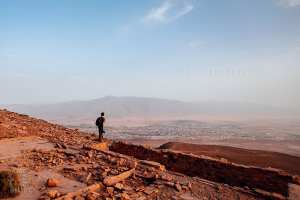 Vue panoramique de la ville d'Ain Sefra, depuis un fort au Djbel Aissa.