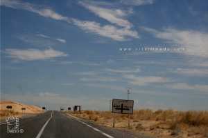 RN16 vers El Oued, à gauche El Kataf, à droite Mih Moulahoum (Commune Mih Ouensa)