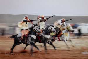 Les cavaliers prêts à tirer la poudre - Waada de Tamesna (Commune El Hassasna, Wilaya de Saida) Mai 2015