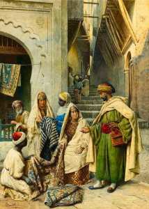 Un souk à Tlemcen  ALGÉRIE par Fillipo bartolini (1861-1908)