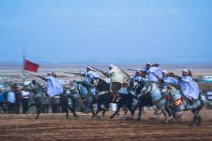 Fantasia, cavaliers à vive allure, Waada d'El Gor, Wilaya de Tlemcen, Octobre 2016