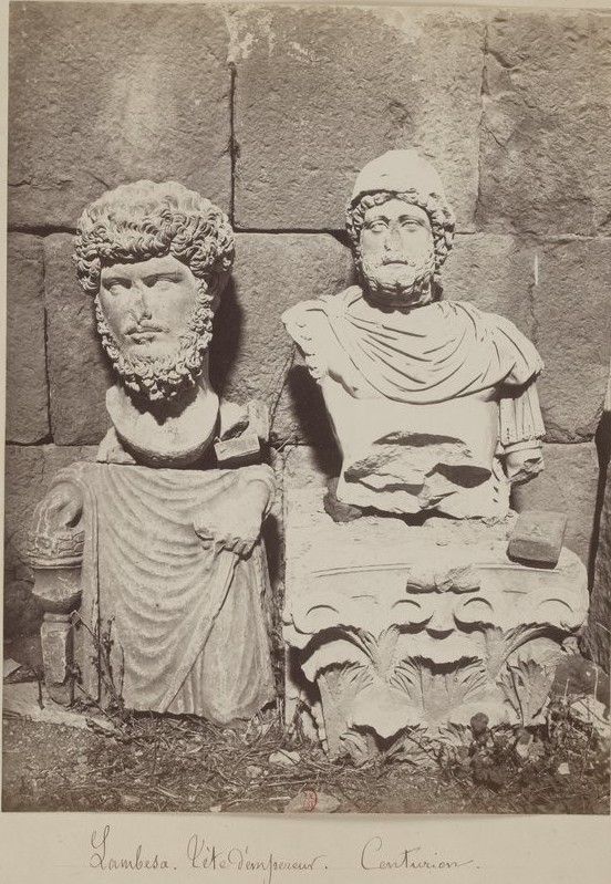 tete d'empereur romain trouvé a lambése , batna