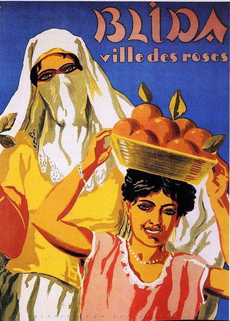 affiche touristique colonial sur blida