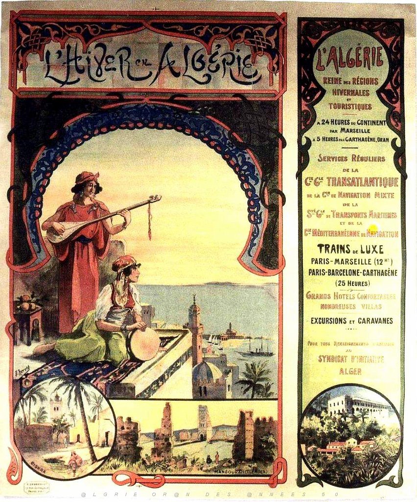 affiche touristique colonial sur l'algérie