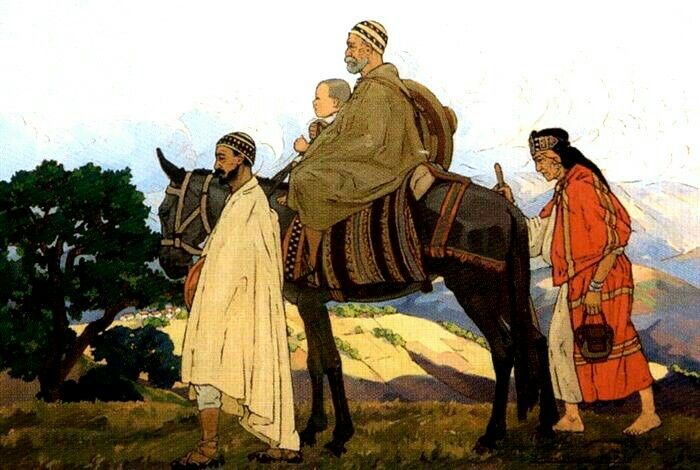 Famille kabyle en déplacement