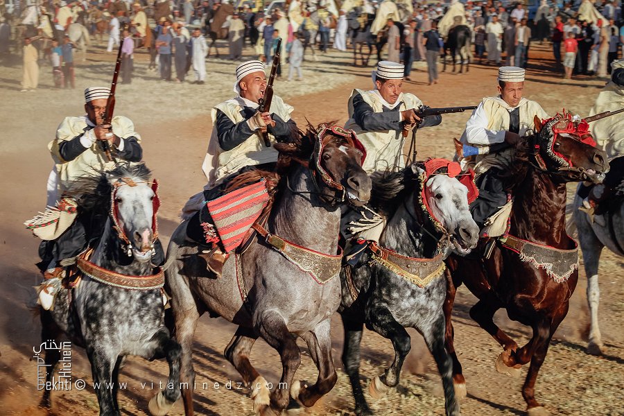 Les cavaliers démontrent leur habileté - Waada de Tamesna (Commune El Hassasna, Wilaya de Saida) Mai 2015