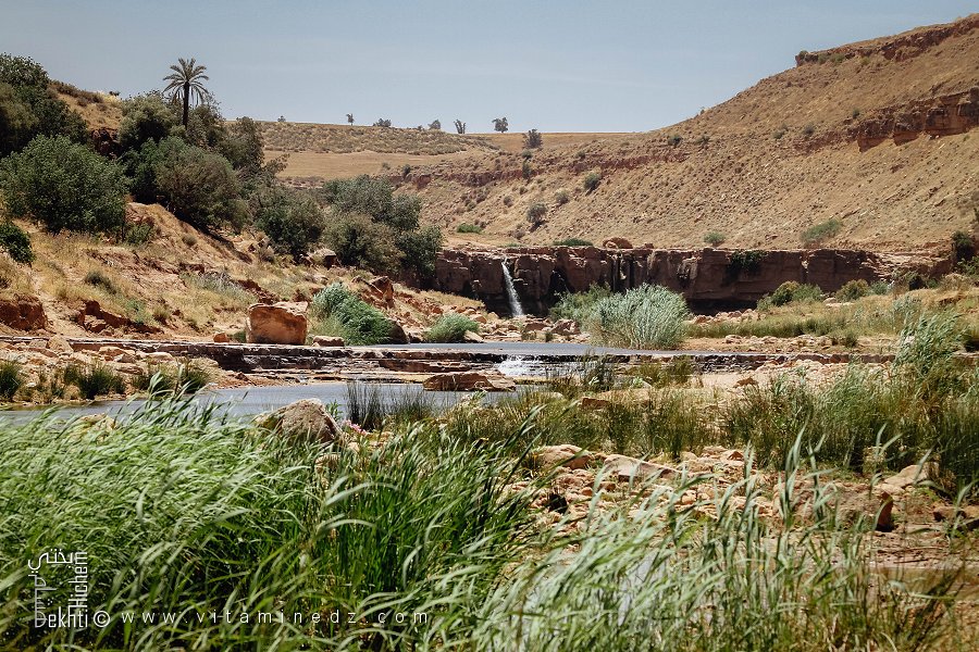 Cascades et Oued Hounet par un joli jour ensoleillé, Commune de Hounet, Wilaya de Saïda
